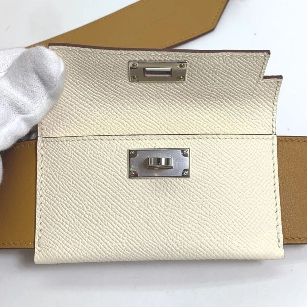 HERMES Bandouliere Kelly Pochette Shoulder strap Swift / Epsom Beige - Picture 10 of 16